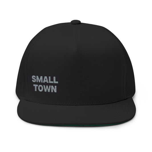 Trendy Flat Bill Cap | Stylish Embroidered Small Town Hat, Casual Wear, Perfect Gift for Him/Her, Streetwear Accessory, Summer Fashion